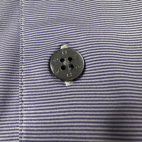 FJ FootJoy Performance Stretch Short Sleeve Golf Polo, Mens Large Purple Stripe - Picture 9 of 9